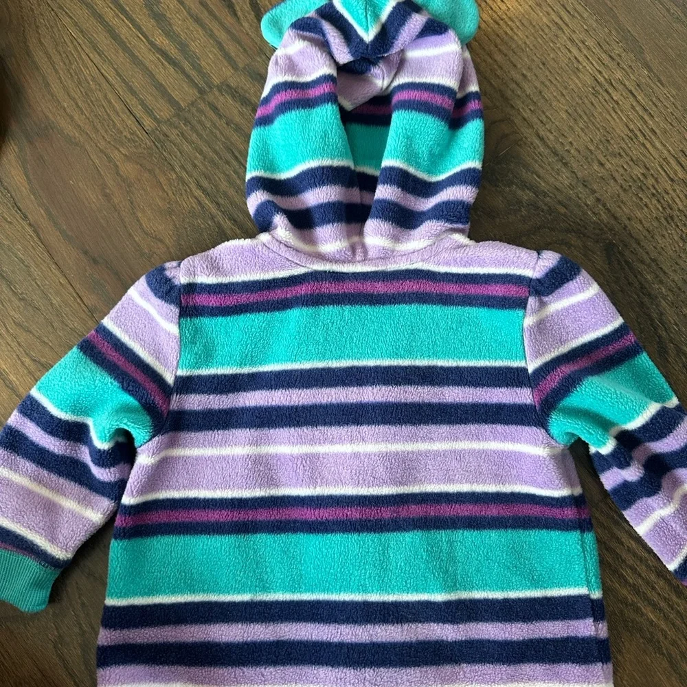 Old Navy Teal, Purple & Navy Striped Hooded Jacket for Kids